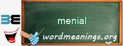 WordMeaning blackboard for menial